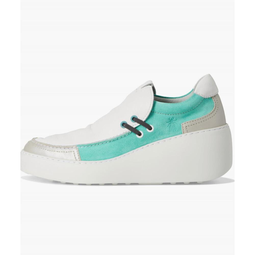NEW FLY LONDON women's davy667fly platform sneaker in silver/white/mint